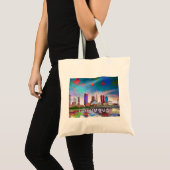 Columbus Skyline Abstracte kunst Tote Bag (Voorkant (product))