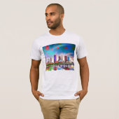 Columbus Skyline Graffiti Art T-shirt (Voorkant volledig)