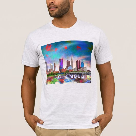 Columbus Skyline Graffiti Art T-shirt (Voorkant)