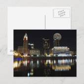 Columbus Skyline met de maan Briefkaart (Voorkant / Achterkant)