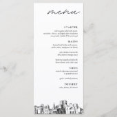 Columbus Skyline Modern Mariage Dinner Menu (Devant)
