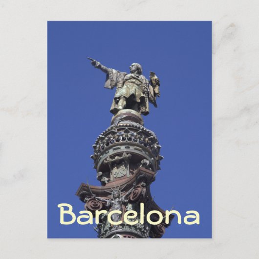 Columbus standbeeld, Barcelona Briefkaart (Voorkant)