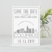 Columbus Trouw Decor Stijl Silhouet Save the Date Kaart (Staand voorkant)