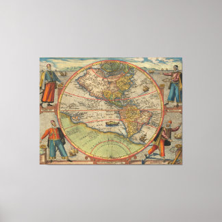 Columbus Vespucci Magellan Pizzaro Tissue Paper PO Canvas Afdruk