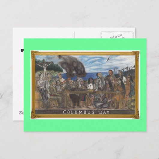 Columbusdag Briefkaart (Voorkant / Achterkant)