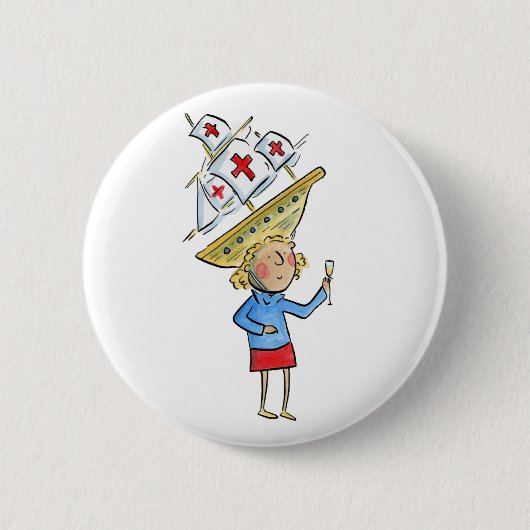 Columbusdag Ronde Button 5,7 Cm (Voorkant)