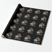 Com-poo-ter Funny Computer Poop Pun Dark BG Cadeaupapier (Uitgerold)