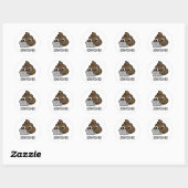 Com-poo-ter Funny Computer Poop Pun Ronde Sticker (Vel)