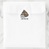 Com-poo-ter Funny Computer Poop Pun Ronde Sticker (Tas)