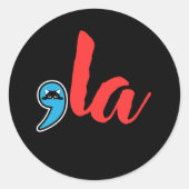 Coma La 2024 Kat Dame Ronde Sticker (Voorkant)