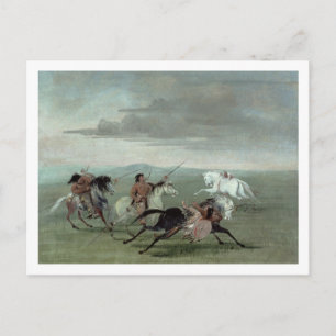 Comanche Feats of Martial Horsemanship, 1834 (oil) Briefkaart