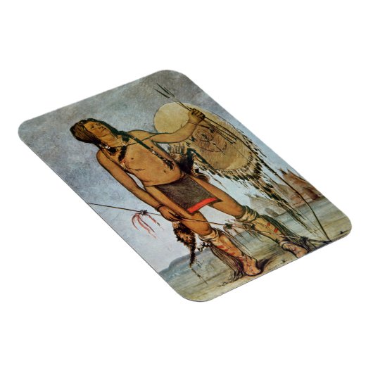 Comanche-strijder met schild, lans en boog magneet (Rechterzijde)