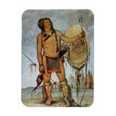Comanche-strijder met schild, lans en boog magneet (Verticaal)