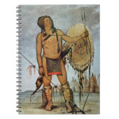 Comanche-strijder met schild, lans en boog notitieboek (Voorkant)