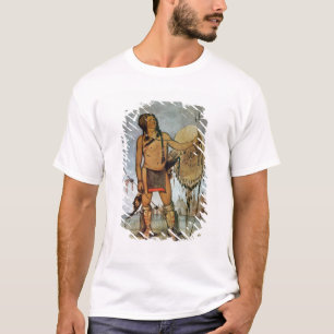 Comanche-strijder met schild, lans en boog t-shirt