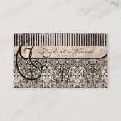 Comb en Curls Damask ID319 Afsprakenkaartje (Voorkant)