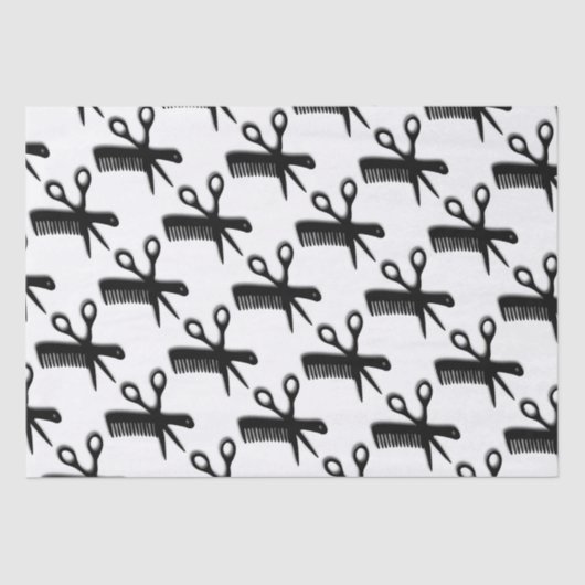 Comb en schaar design tissuepapier (Voorkant)