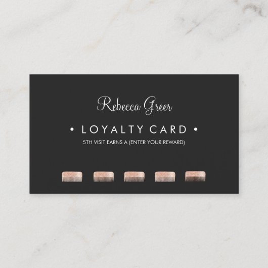 Comb Haarstylist 5 Punch Customer Loyalty Card (Voorkant)