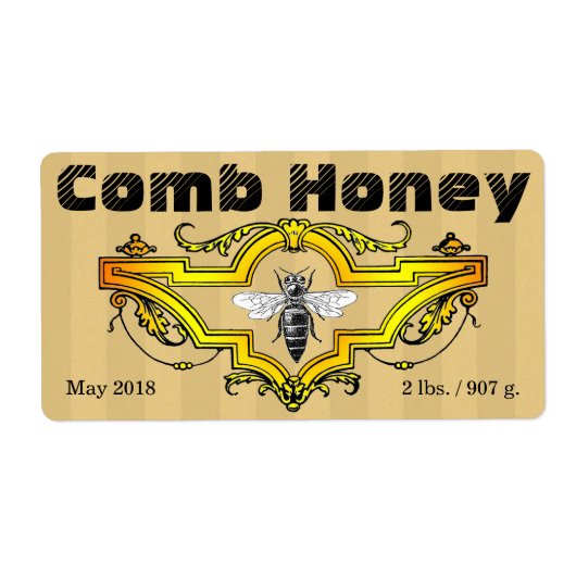 Comb Honey Strpes Label (Voorkant)
