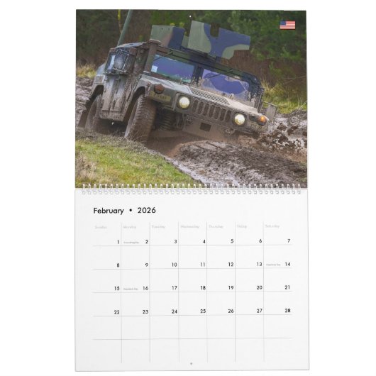COMBAT ARMOR - Amerikaanse militaire pantservoertu Kalender (Feb 2026)