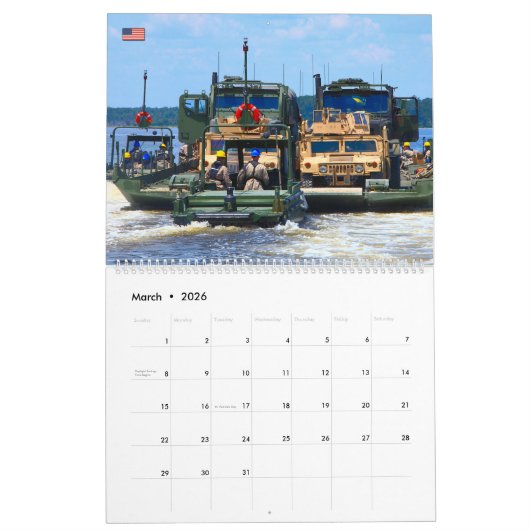 COMBAT ARMOR - Amerikaanse militaire pantservoertu Kalender (Mar 2026)