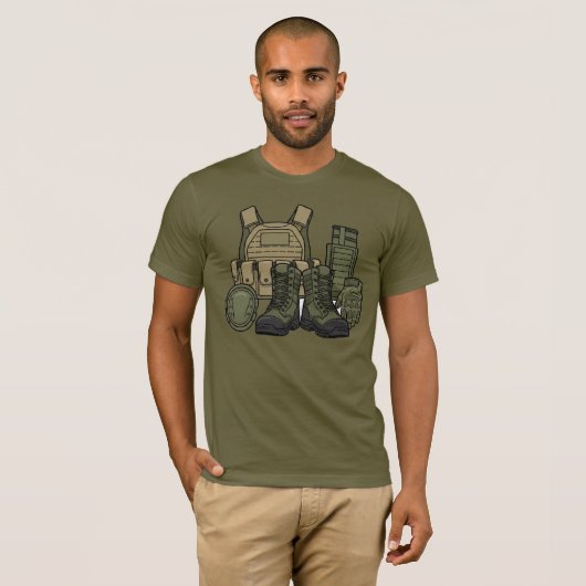 Combat Boots & Tactical Gear T-Shirt (Devant entier)