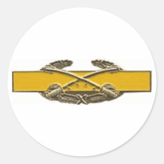 Combat Cavalry Badge Ronde Sticker (Voorkant)