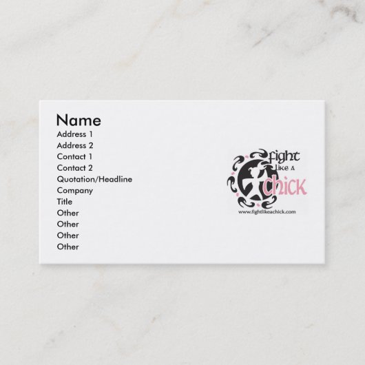 Combat comme une carte de visite professionnelle (Devant)