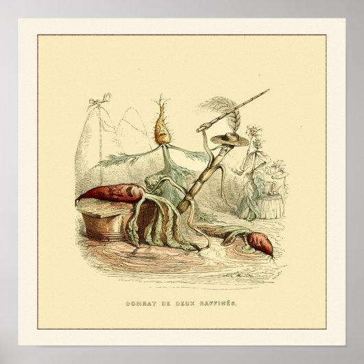 Combat De Deux Raffines door JJ Garland Poster (Voorkant)