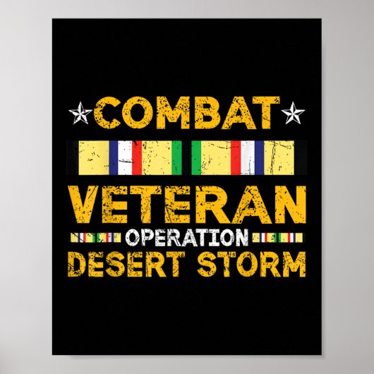 Combat Desert Storm Veteran Persian War Service (R Poster (Voorkant)