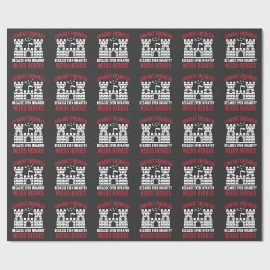 Combat Engineer Hero Army Engineering Infanterie Cadeaupapier (Vlak)