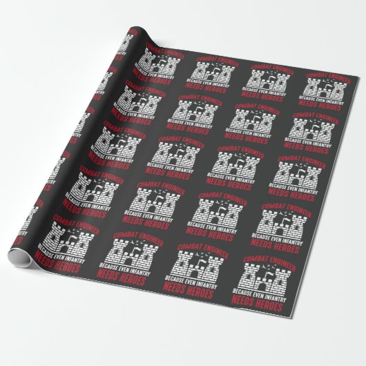 Combat Engineer Hero Army Engineering Infanterie Cadeaupapier (Uitgerold)