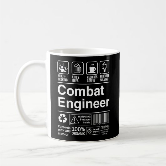 Combat Engineer Product Label Grappig cadeau Koffiemok (Links)