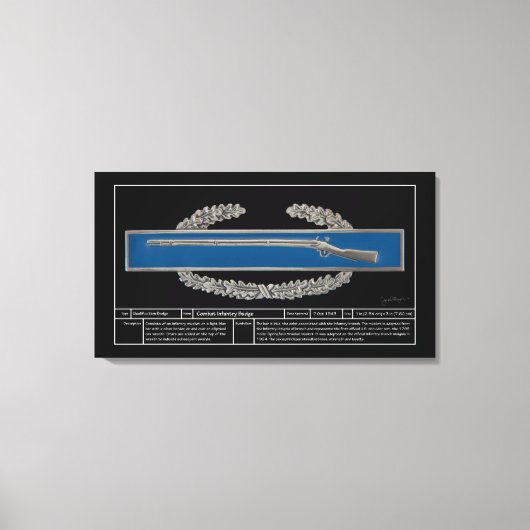 Combat Infanteriebadge Technical Canvas Afdruk (Voorkant)