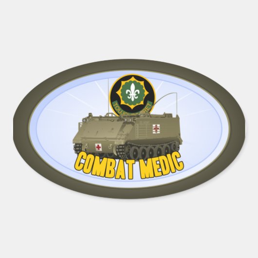 Combat Medic Ovale Sticker (Voorkant)