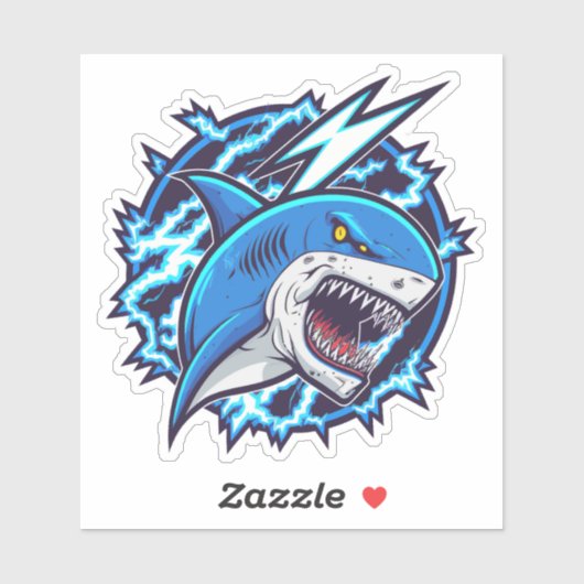 Combat Ninja Shark illustration Sticker (Feuille)