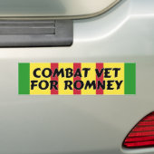 Combat veteran for Romney Bumpersticker (Op auto)