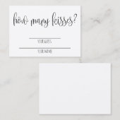 Combien De Baisers ? Carte de jeu Fête des mariées (Devant / Derrière)