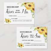 Combien de baisers pour la prochaine carte de jeu (Devant / Derrière)