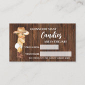 Combien de bonbons Cowboy Baby shower carte de jeu (Devant)