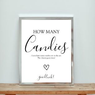 Combien de bonbons dans Jar Baby shower Poster du