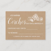 Combien de bouchons anglais espagnol carte de jeu  (Dos)