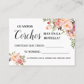 Combien de bouchons jeu anglais espagnol carte de (Dos)