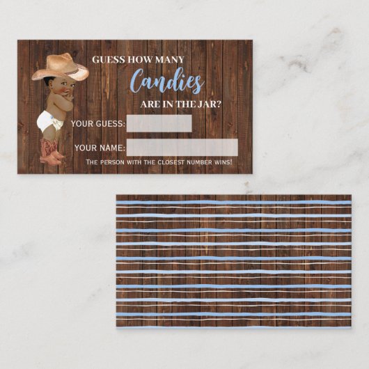 Combien de Candies AA Cowboy Baby shower Carte de  (Devant / Derrière)