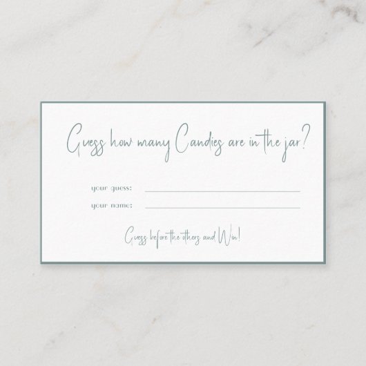 Combien de Candies Fête des mariées Carte de jeu (Devant)