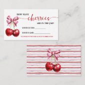 Combien de cerises Coquette rose Bébé Carte de jeu (Devant / Derrière)