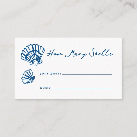 "Combien de coquilles" - Devinant la carte de jeu (Devant)