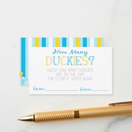 Combien de Duckks Party Jeu Guess Cartes (Devant/Arrière en situation)