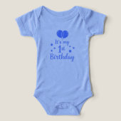 Combinaison bébé 'C'est mon 1er anniversaire' Blue (Design Recto)