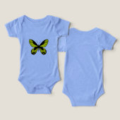 Combinaison bébé papillon jaune bleu clair Nature (Design Recto & Verso)